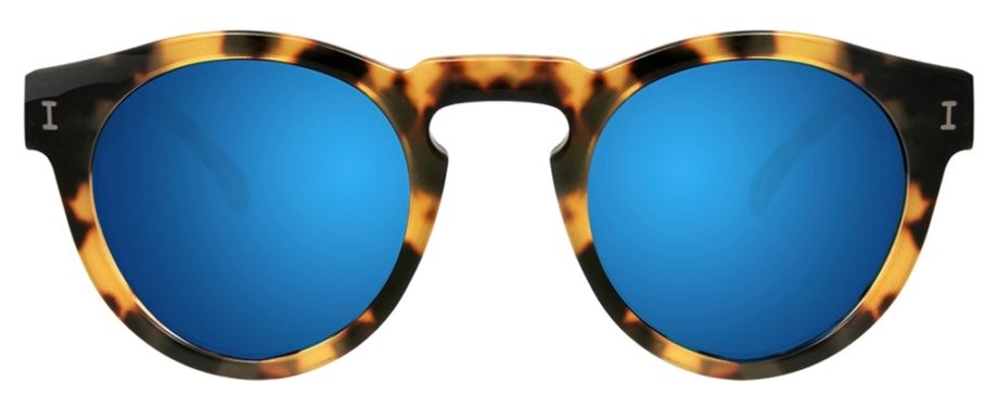Illesteva Leonard Tortoise with Blue Mirrored Lenses